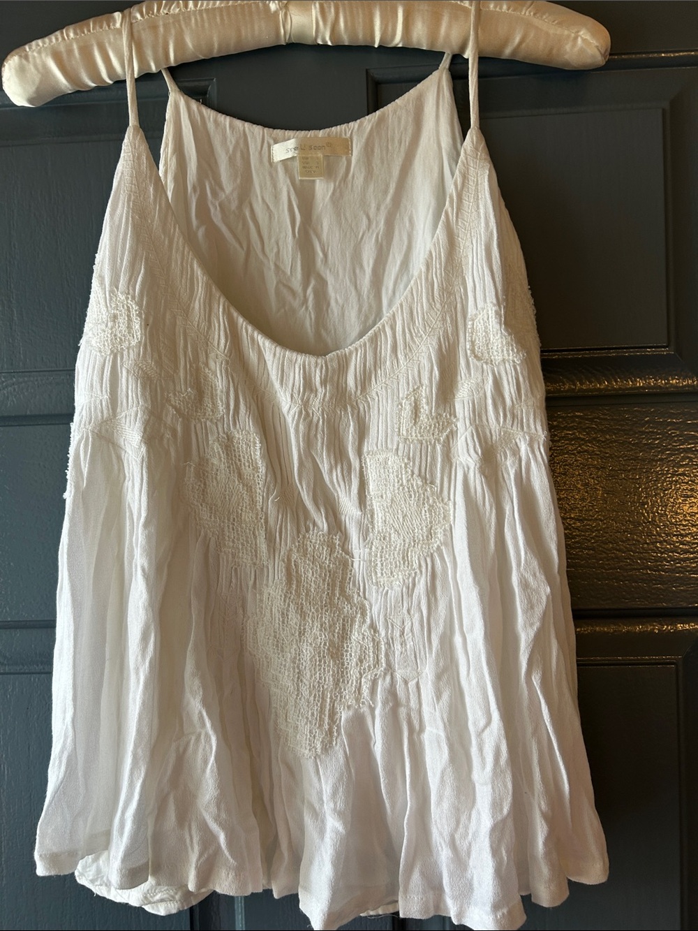 See U Soon White Sleeveless Top with Subtle Texture